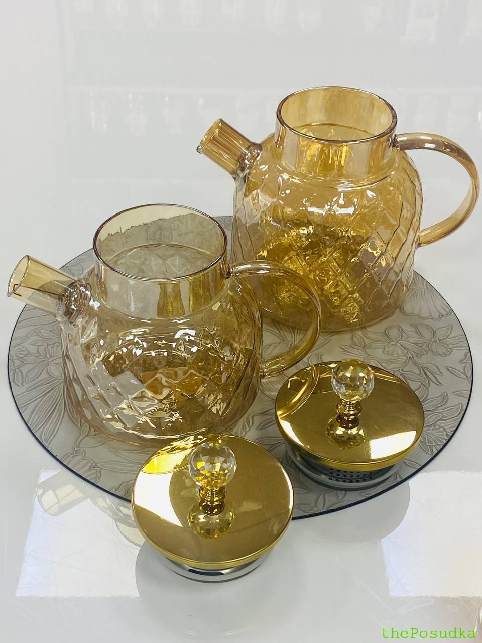 Чайник скляний Olens "Бурштиновий Ромбус", 1000 мл Зображення 4 – thePosudka Чайник скляний Olens "Бурштиновий Ромбус", 1000 мл - Зображення 4