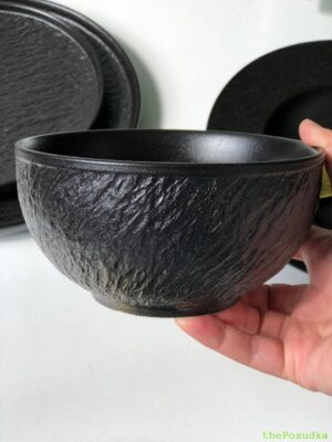 Салатник Olens "Чорний обеліск" 15*8 см, 700 мл