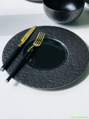 Тарілка для різотто Olens "Чорний обеліск" 27*14*1,5 см