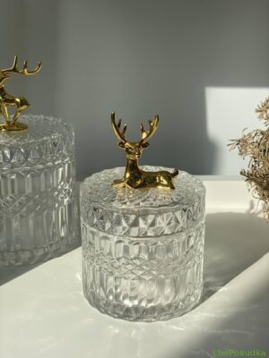 Система знижок та Оптове Замовлення Посуду Зображення 11 – thePosudka Цукерниця прозора Olens "Золотий олень", 250 мл
