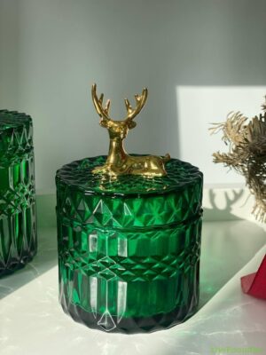 Цукерниця зелена "Золотий олень", 250 мл