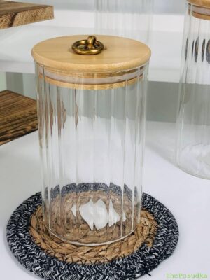 Ємність для зберігання, скляна банка Olens "Прозоре кільце", 1000 мл