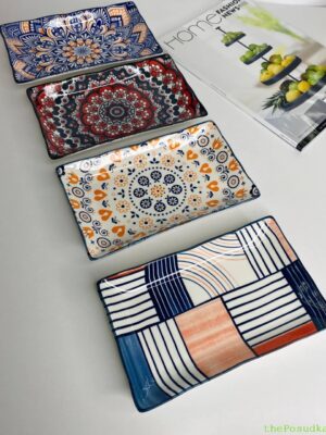 Набір прямокутних тарілок Olens "Тригір'я" 21,5 * 13 см, 4 шт