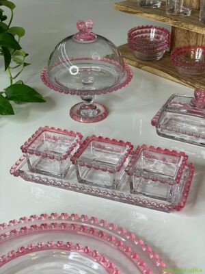 Набір настільний Olens «Рожеве Серце» таця + 3 контейнера 125 мл