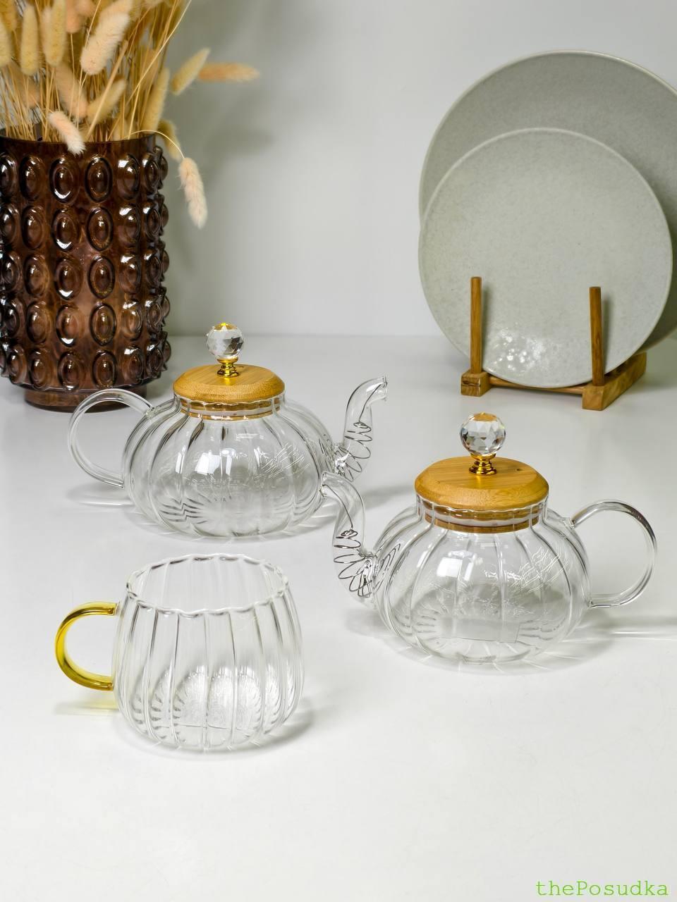 Чайник скляний "Пампкін", прозорий Зображення 3 – thePosudka Чайник скляний "Пампкін", прозорий - Зображення 3