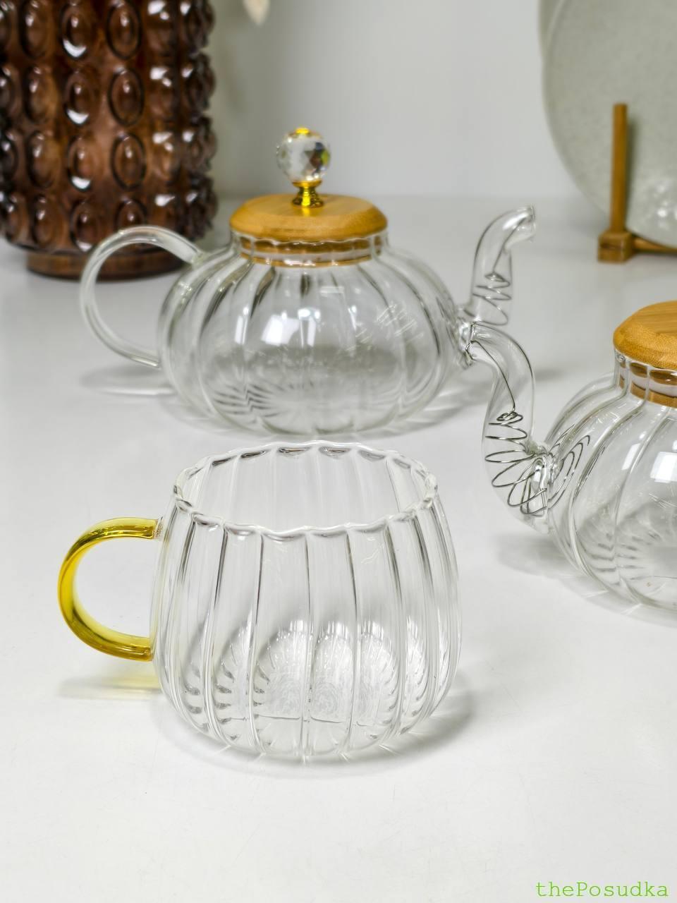 Чайник скляний "Пампкін", прозорий Зображення 6 – thePosudka Чайник скляний "Пампкін", прозорий - Зображення 6
