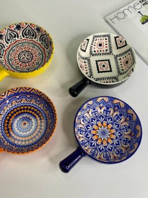 Система знижок та Оптове Замовлення Посуду Зображення 13 – thePosudka Набір 4 глибоких тарілки з одною ручкою Olens "Тригір'я", 500 мл