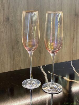 Набір 4 келихи для шампанського Olens "Оптік-голд", 250 мл