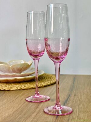 Набір 4  келихи для шампанського Olens "Рожева мрія", 250 мл