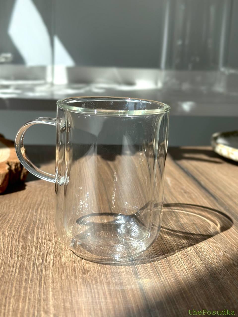 Кружка подвійне скло "Стильна" 250 мл Зображення 1 – thePosudka Кружка подвійне скло "Стильна" 250 мл