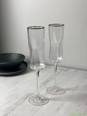 Набір 4 келихи для шампанського Olens “Прозора Геометрія”, 200 мл