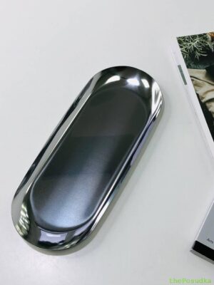 Тарілка овальна Olens "Срібний металік" 23*9.5 см