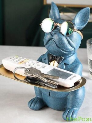 Статуетка-органайзер "Дворецький-пес", 23.5*19*20 см синій