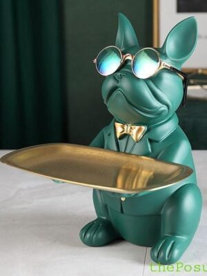 Статуетка-органайзер "Дворецький-пес", 23.5*19*20 см зелений