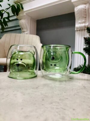 Кружка з подвійного скла Olens «Зелений Умка» 250 мл