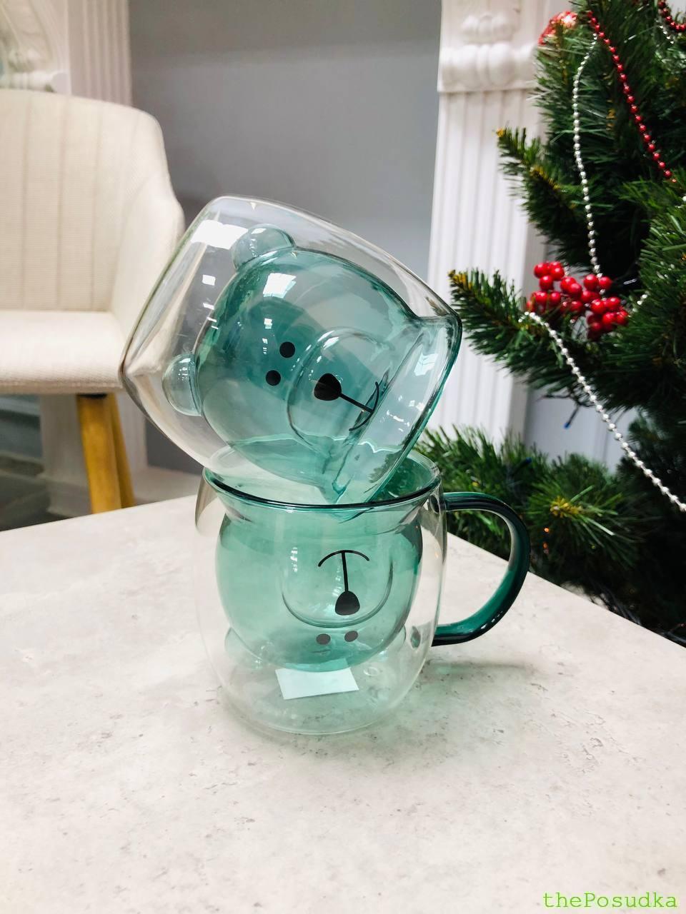 Склянка з подвійного скла Olens «Смаргдовий Умка» 250 мл Зображення 1 – thePosudka Склянка з подвійного скла Olens «Смаргдовий Умка» 250 мл