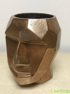 Ваза Olens “Голова», велика, мідного кольору 17*15 см