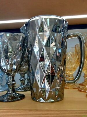 Набір келихів і глечик Olens "Дзеркальний графіт"