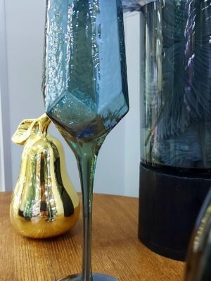 Набір 2 келихи для шампанського Olens "Дзеркальна бірюза", 200 мл