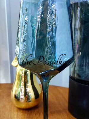 Набір 2 келихи для вина Olens "Дзеркальна бірюза", 600 мл