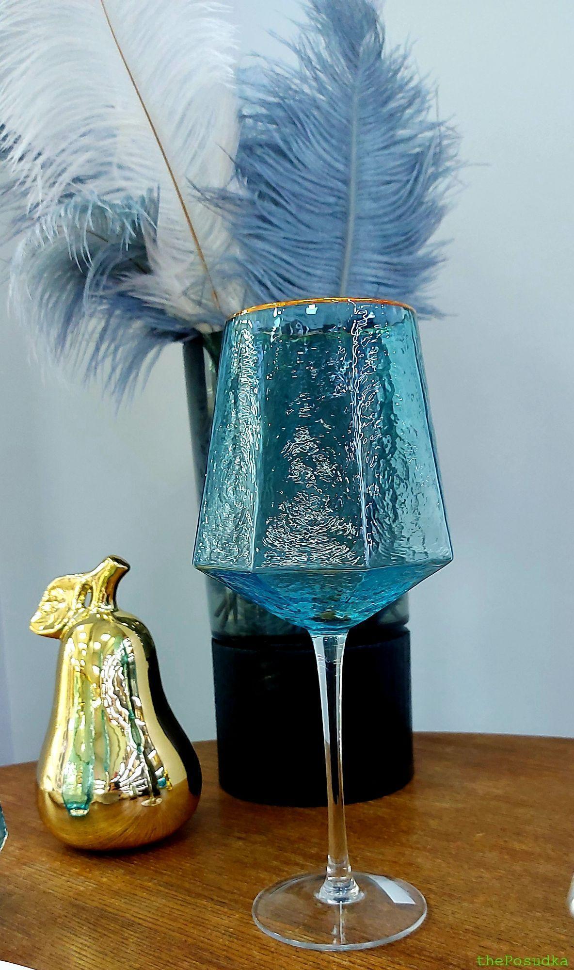 Набір Келихів для Вина і Шампанського, Склянок "Бірюза" Зображення 3 – thePosudka Набір Келихів для Вина і Шампанського, Склянок "Бірюза" - Зображення 3