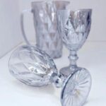 Набір Olens "Дзеркальний Смарагд 2" (6 келихів і глечик) блакитний