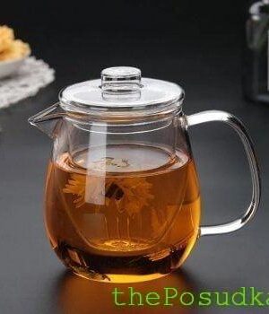 Чайник скляний зі скляним ситом Olens "Наіф" 600мл