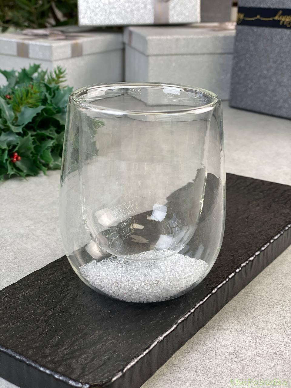 Скляна новорічна з подвійним дном "Зимове свято", 300 мл Зображення 1 – thePosudka Скляна новорічна з подвійним дном "Зимове свято",  300 мл