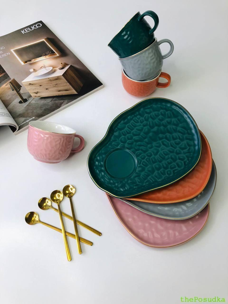 Чашка з блюдцем і ложкою Olens "Добрий ранок", 150 мл, сіра Зображення 5 – thePosudka Чашка з блюдцем і ложкою Olens "Добрий ранок", 150 мл, сіра - Зображення 5