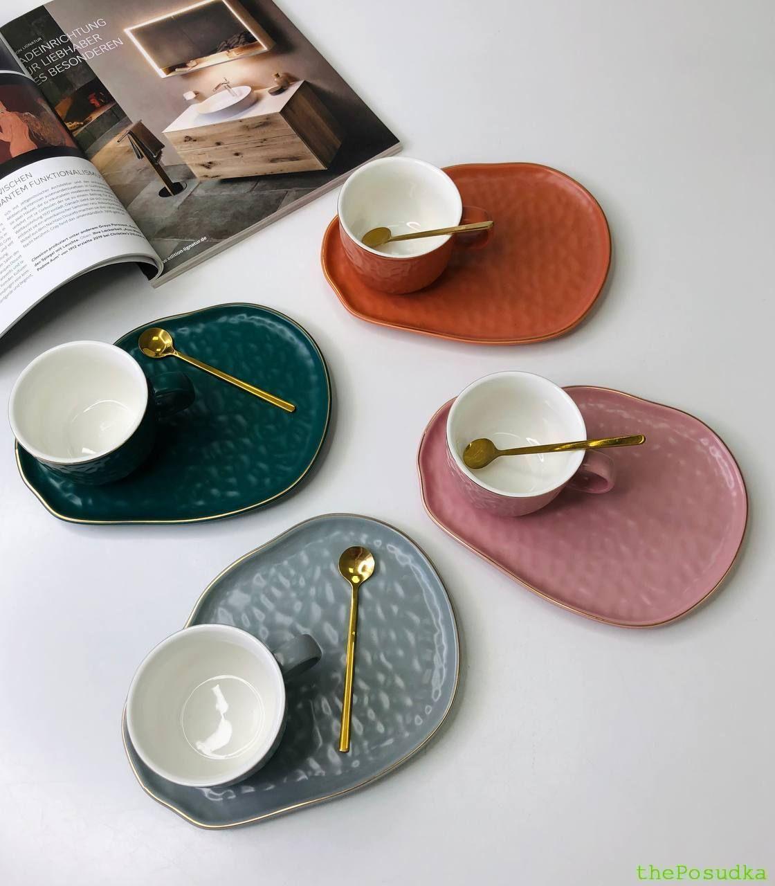 Чашка з блюдцем і ложкою Olens "Добрий ранок", 150 мл, сіра Зображення 6 – thePosudka Чашка з блюдцем і ложкою Olens "Добрий ранок", 150 мл, сіра - Зображення 6