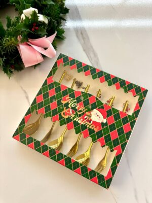 Набір Столових Приборів "Щасливе Різдво" - 3 ложки + 3 виделки