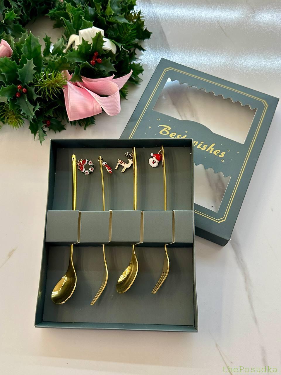 Набір столових приборів "Найкращі побажання" 2 ложки + 2 виделки Зображення 2 – thePosudka Набір столових приборів "Найкращі побажання" 2 ложки + 2 виделки - Зображення 2