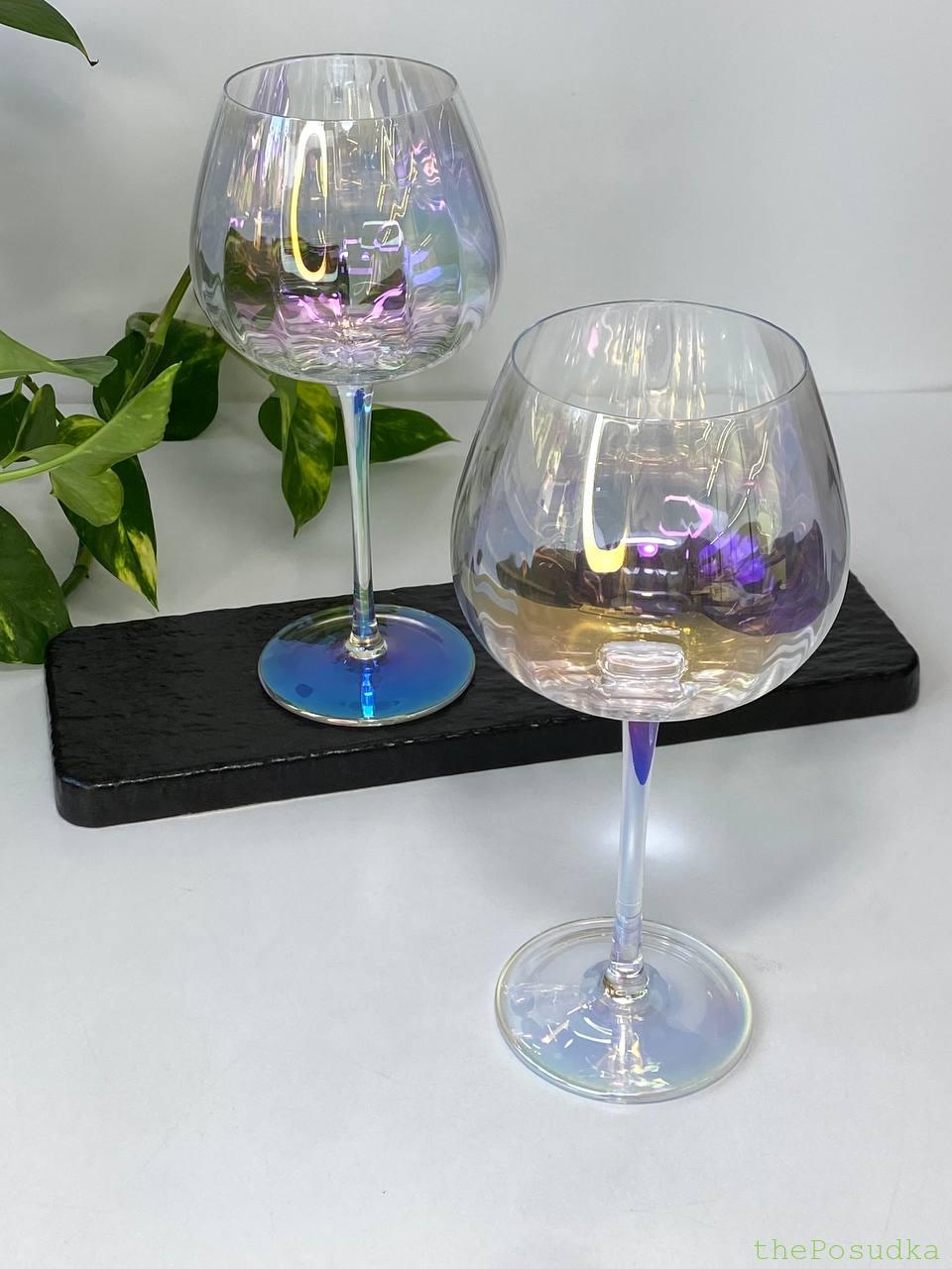 Набір 6 Келихів для Червоного Вина "Веселковіі грані" 440 мл Зображення 1 – thePosudka Набір 6 Келихів для Червоного Вина "Веселковіі грані" 440 мл