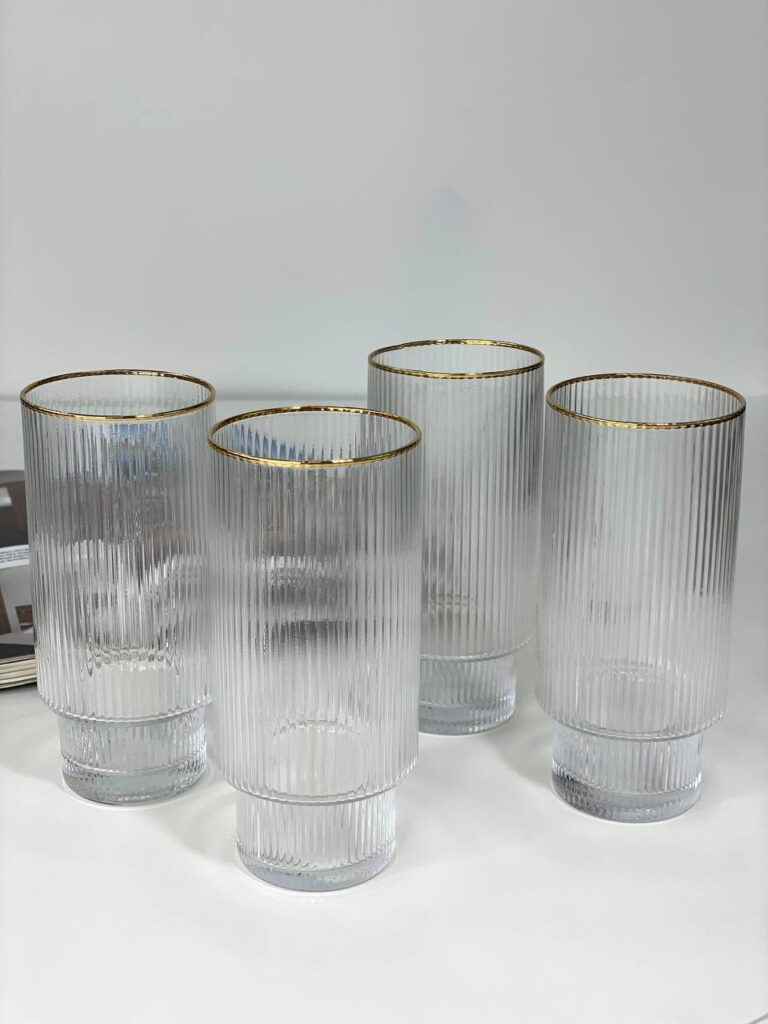 Набір 6 Склянок "Золота лінія" 370 мл Зображення 2 – thePosudka Набір 6 Склянок "Золота лінія" 370 мл Зображення 1 – thePosudka