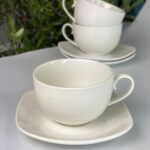 Набір 6 Чашок з Квадратним Блюдцем "Саммер" 350 мл