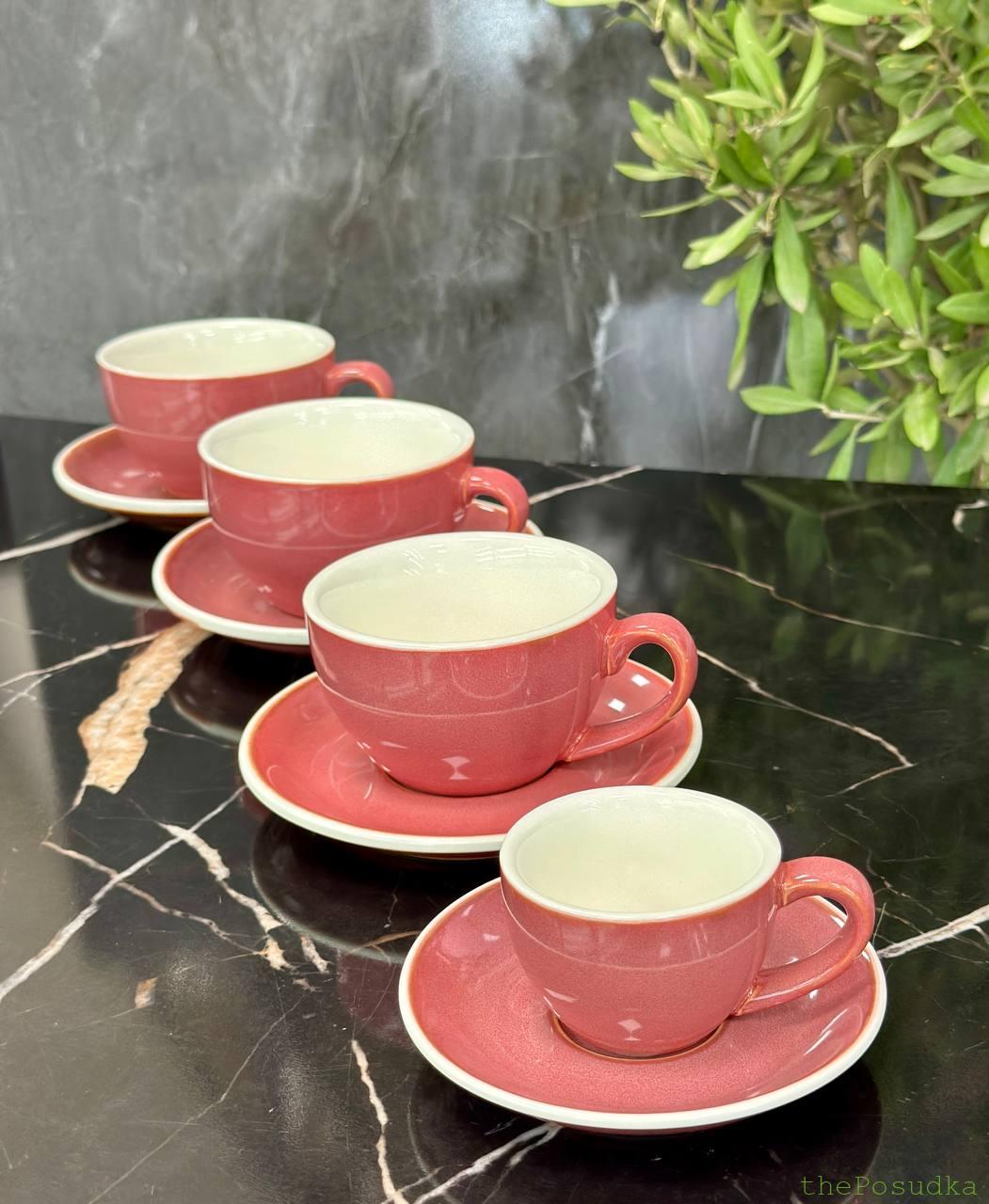 Набір 6 Чашок з Блюдцями "Гра Сонця в Рожеве" Зображення 1 – thePosudka Набір 6 Чашок з Блюдцями "Гра Сонця в Рожеве"