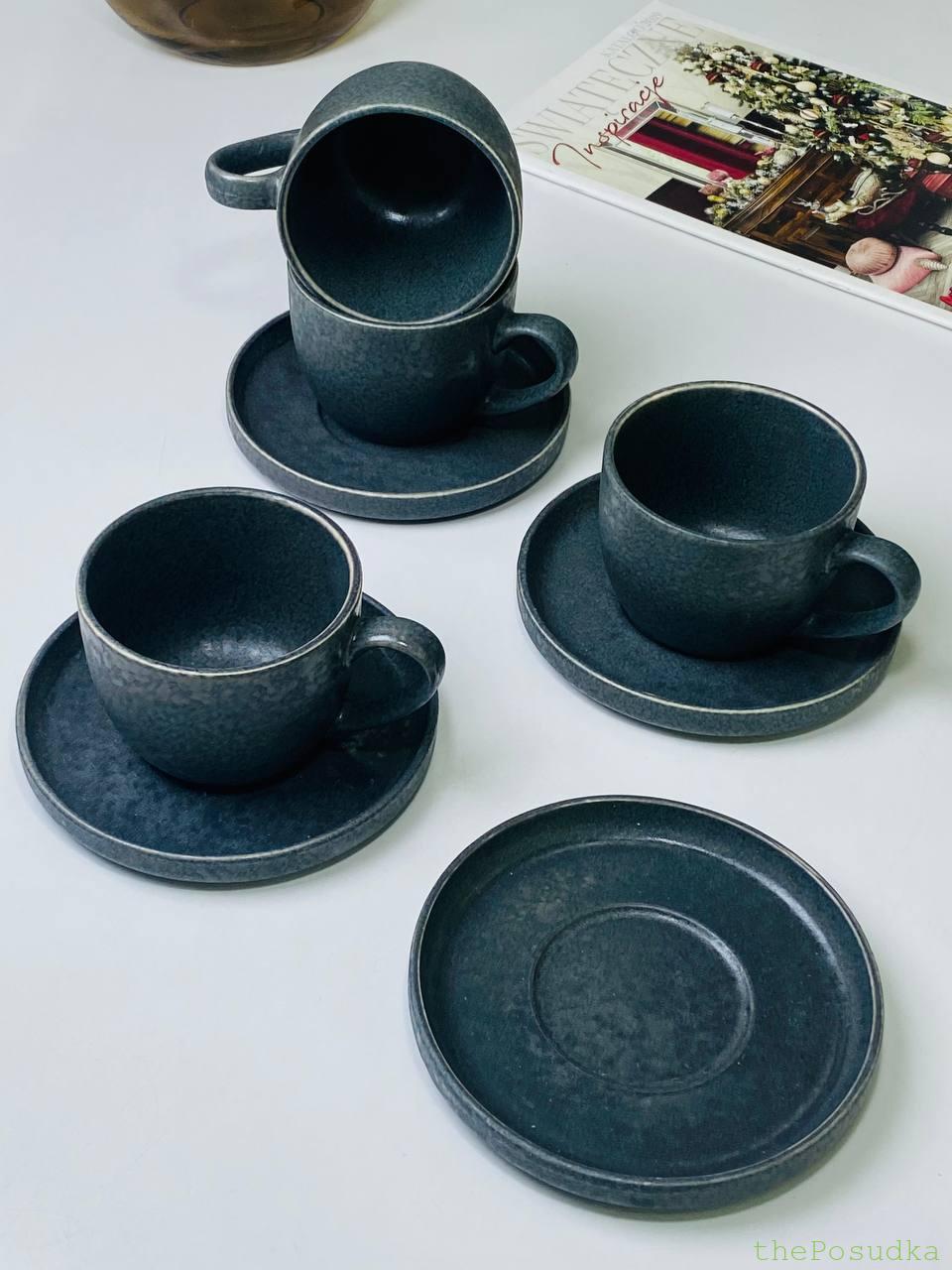 Набір 4 чашок з блюдцем кава/чай "Шайні-дот", 300 мл Зображення 5 – thePosudka Набір 4 чашок з блюдцем кава/чай "Шайні-дот", 300 мл - Зображення 5