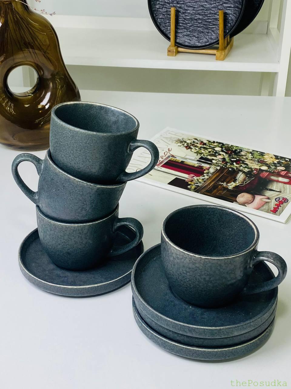 Набір 4 чашок з блюдцем кава/чай "Шайні-дот", 300 мл Зображення 4 – thePosudka Набір 4 чашок з блюдцем кава/чай "Шайні-дот", 300 мл - Зображення 4