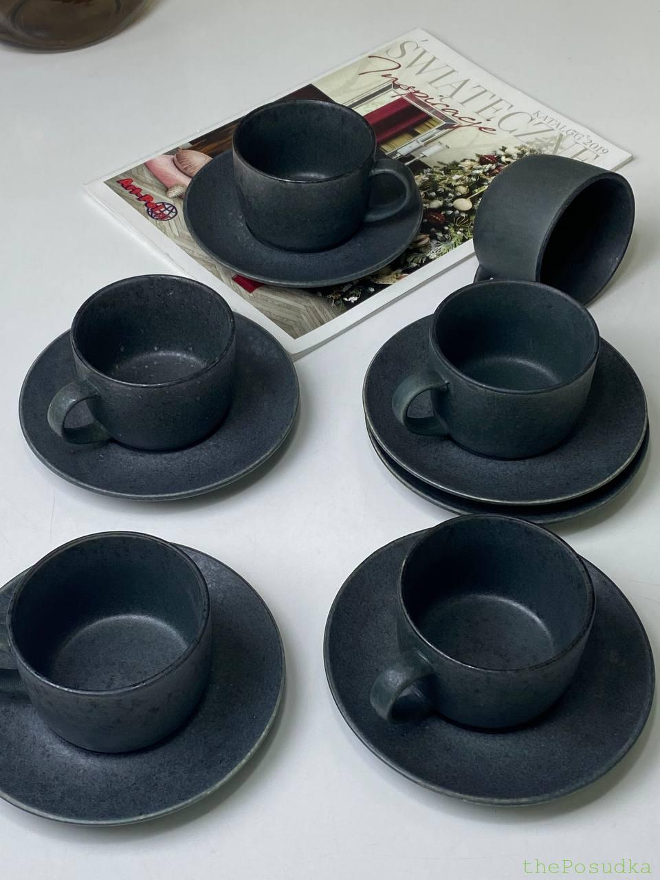 Набір 6 чашок з блюдцем американо "Шайні-дот", 190 мл Зображення 5 – thePosudka Набір 6 чашок з блюдцем американо "Шайні-дот", 190 мл - Зображення 5