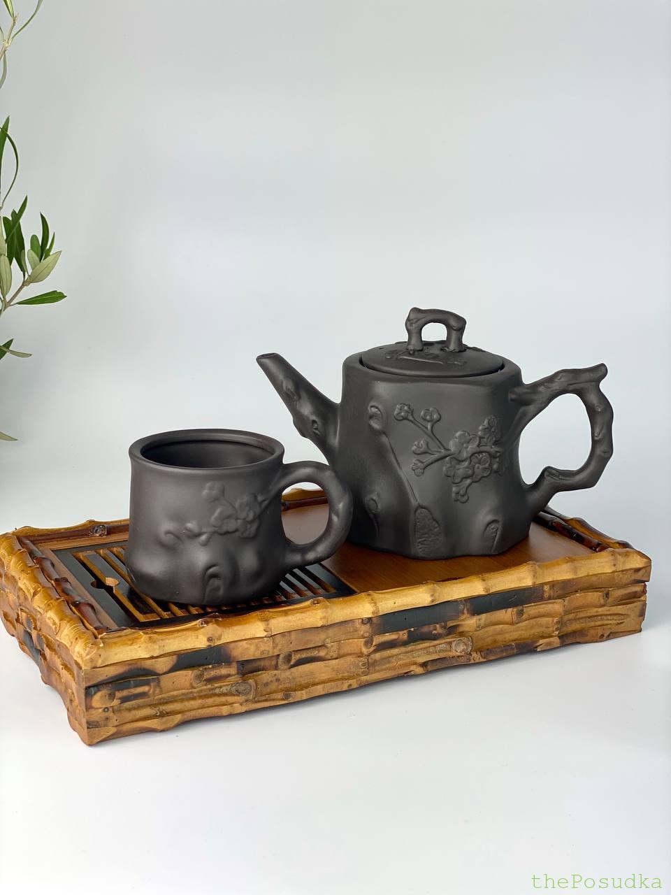 Набір Чайник 400 мл + 2 кружки 200 мл "Пеньок" Зображення 3 – thePosudka Набір Чайник 400 мл + 2 кружки 200 мл "Пеньок" - Зображення 3