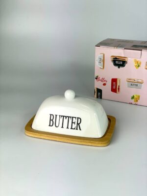 Маслянка з Кришкою "Butter" Біла, 18*12*9 см