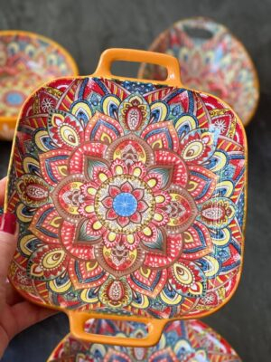 Доставка Посуду в Полтаву Зображення 2 – thePosudka Салатник з Ручками 23*18,5*4 см "Мальований"