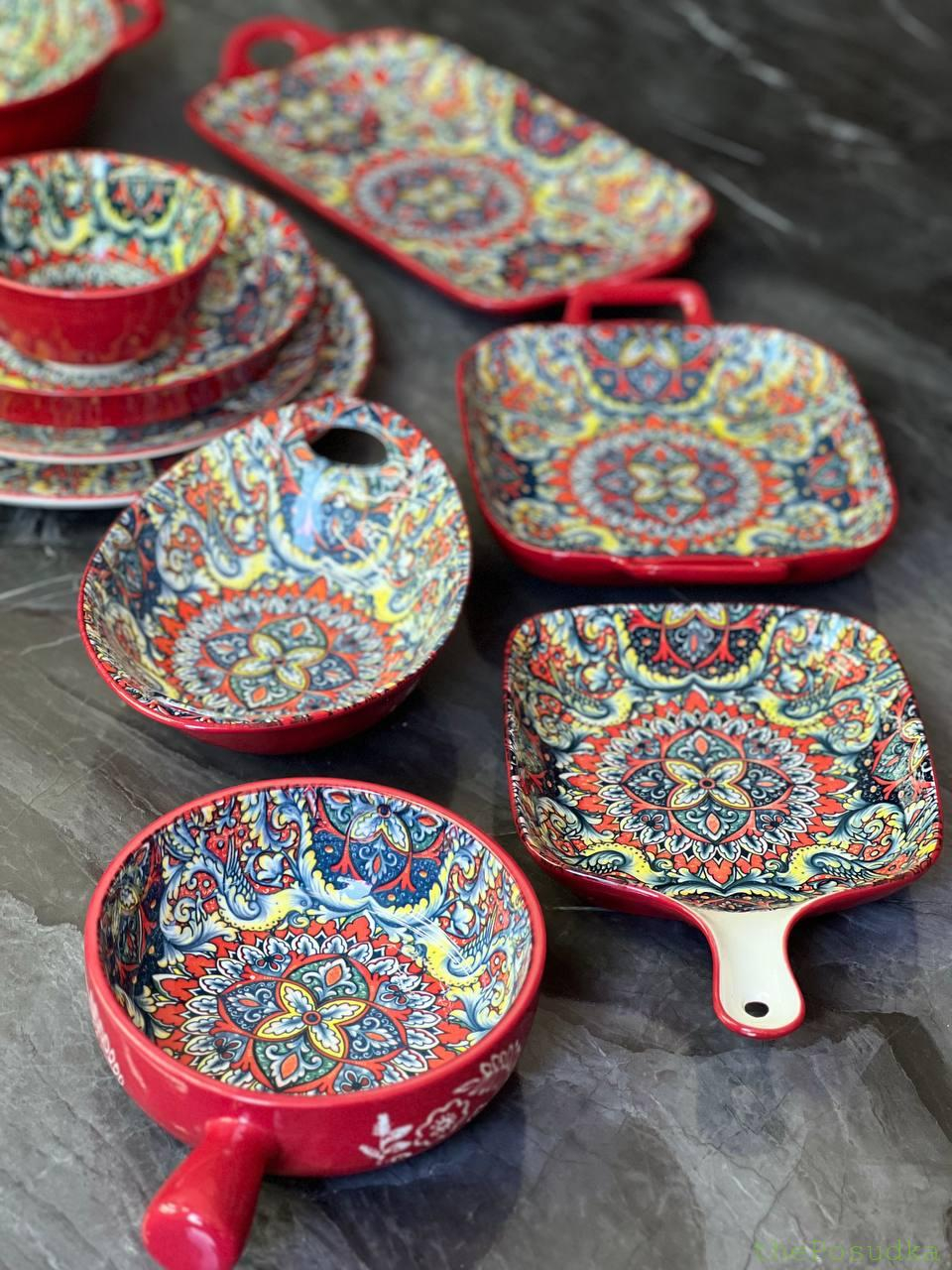 Салатник з ручками 24,5*19*7 см "Мальована", 1100 мл Зображення 4 – thePosudka Салатник з ручками 24,5*19*7 см "Мальована", 1100 мл - Зображення 4