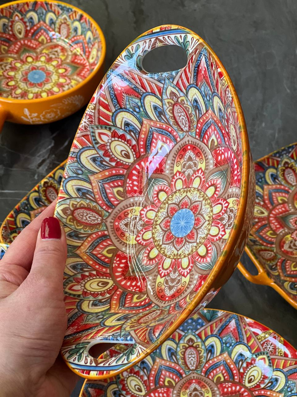 Салатник з ручками "Мальований", 500 мл Зображення 3 – thePosudka Салатник з ручками "Мальований", 500 мл - Зображення 3