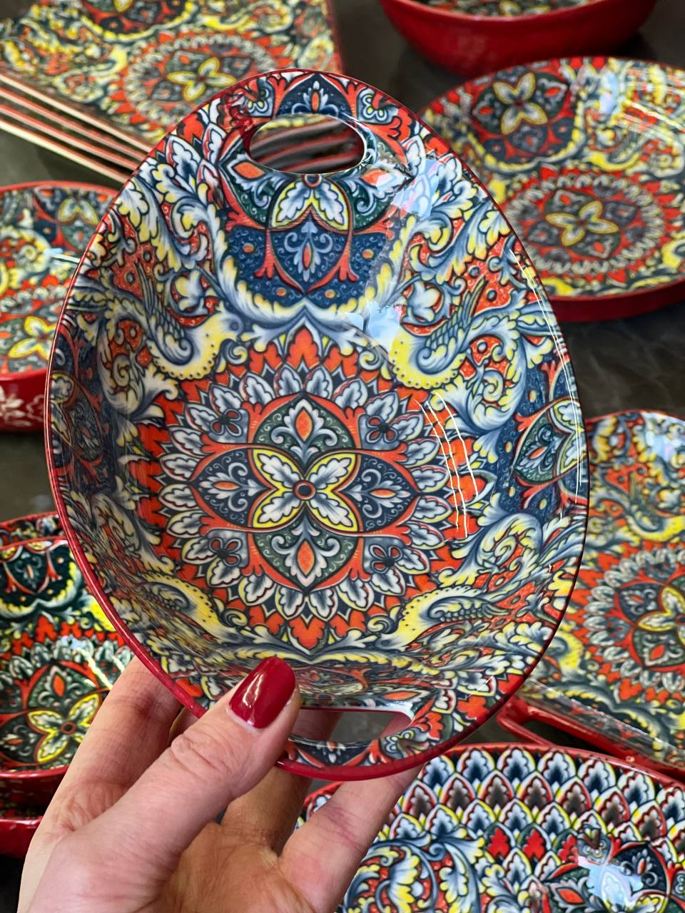 Салатник з ручками "Мальований", 500 мл Зображення 2 – thePosudka Салатник з ручками "Мальований", 500 мл - Зображення 2