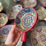 Салатник з ручкою "Мальований" червоний, 500 мл