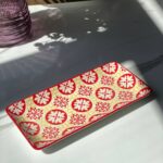 Тарілка прямокутна "Тригір'я" Жовто-червона, 25 * 11,5 см