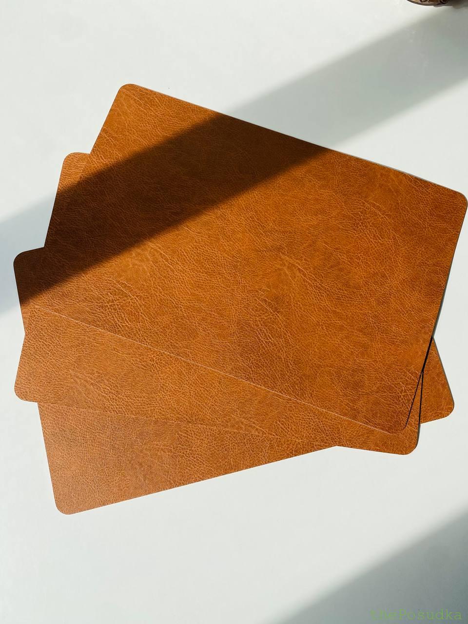 Підтарільник Olens "Leather" коричневий, 45х30 см Зображення 1 – thePosudka Підтарільник Olens "Leather" коричневий, 45х30 см